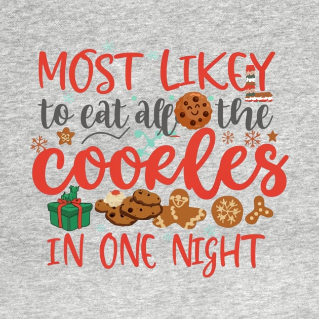 Most Likely To Eat All The Cookies In One Night Christmas Family Design by Positive Designer